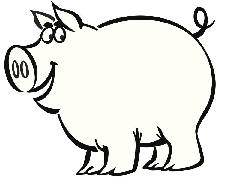 pig clipart black - photo #44